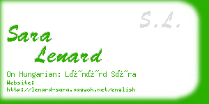 sara lenard business card